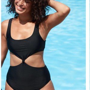 Aerie Cutout One Piece Knotted Swimsuit
